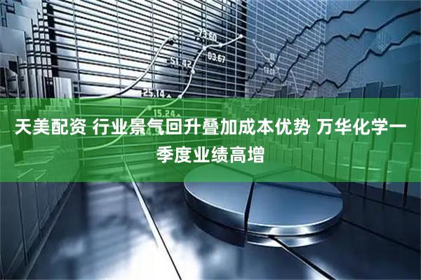 天美配资 行业景气回升叠加成本优势 万华化学一季度业绩高增