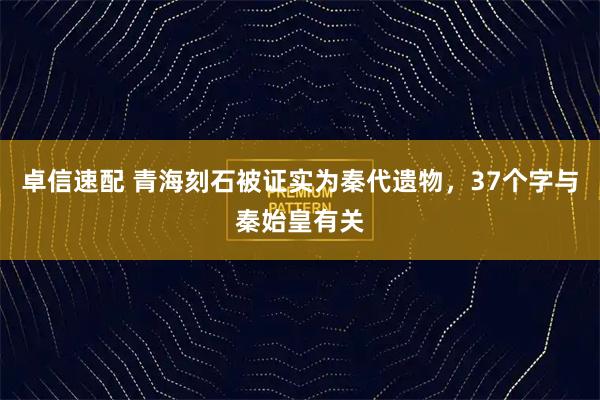 卓信速配 青海刻石被证实为秦代遗物，37个字与秦始皇有关