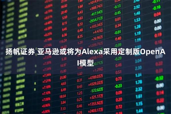 扬帆证券 亚马逊或将为Alexa采用定制版OpenAI模型