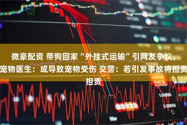 微豪配资 带狗回家“外挂式运输”引网友争议，宠物医生：或导致宠物受伤 交警：若引发事故将担责