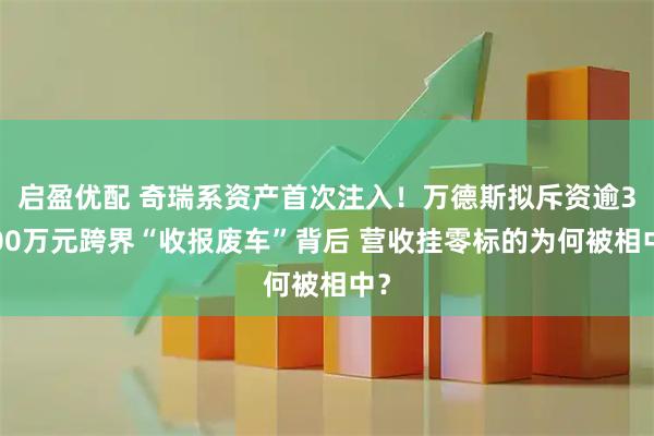 启盈优配 奇瑞系资产首次注入！万德斯拟斥资逾3000万元跨界“收报废车”背后 营收挂零标的为何被相中？