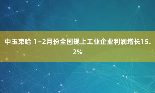 中玉束哈 1—2月份全国规上工业企业利润增长15.2%